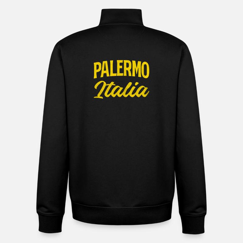 Palermo Italia Gelb Script - Unisex Organic Zip Sweatshirt von Stanley/Stella - Schwarz