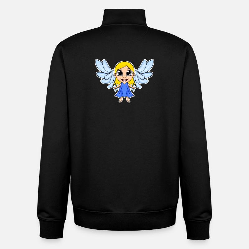 Engel Mädchen Flügel - Unisex Organic Zip Sweatshirt von Stanley/Stella - Schwarz