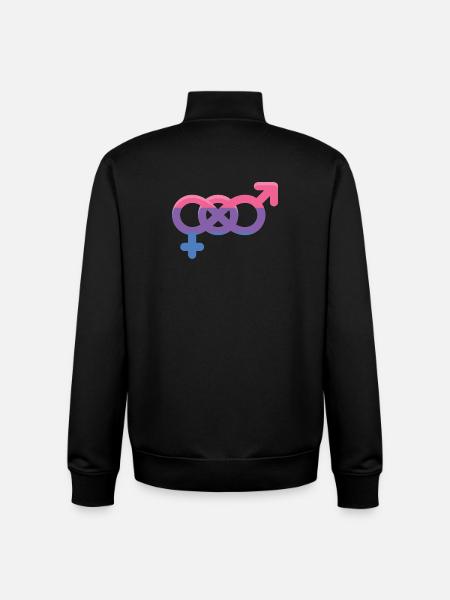 LGBTQ Pride Month - Bisexual Sign - Unisex Organic Zip Sweatshirt by Stanley/Stella - black