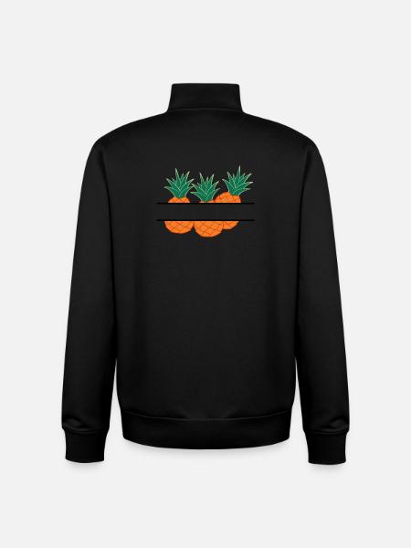 Anananas banner orange pineapple - Unisex Organic Zip Sweatshirt by Stanley/Stella - black