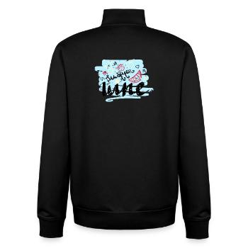 Summer Scribble Fruits - Unisex Organic Zip Sweatshirt by Stanley/Stella - black - Back - AI Model Male 185 light (185cm)