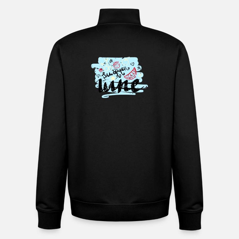 Sommer Scribble Früchte - Unisex Organic Zip Sweatshirt von Stanley/Stella - Schwarz