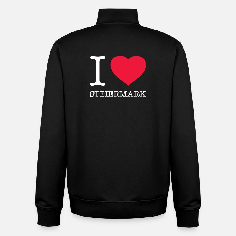J’AIME LA STYRIE - Sweat zippé unisexe en coton bio Stanley/Stella - noir