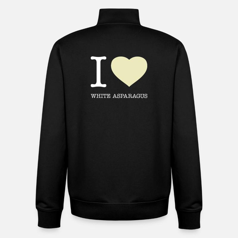 J’AIME LES ASPERGES BLANCHES Spargel - Sweat zippé unisexe en coton bio Stanley/Stella - noir