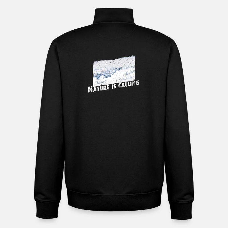 La nature appelle l’hiver - Sweat zippé unisexe en coton bio Stanley/Stella - noir
