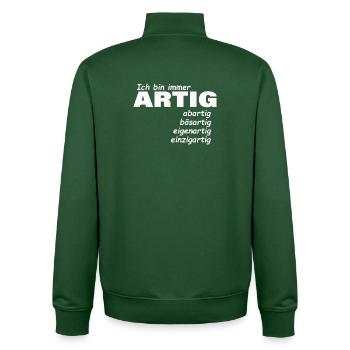 GOOD - Unisex Organic Zip Sweatshirt by Stanley/Stella - bottle green - Back - AI Model Male 185 dark (185cm)