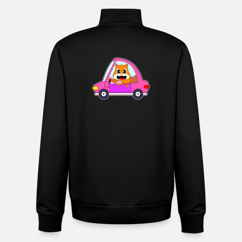 Hamster Car - Unisex Organic Zip Sweatshirt by Stanley/Stella - black