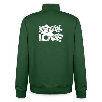 Kayak Love Duo Silhouette - Sweat zippé unisexe en coton bio Stanley/Stella - vert bouteille - Dos - AI Model Male 185 dark (185cm)