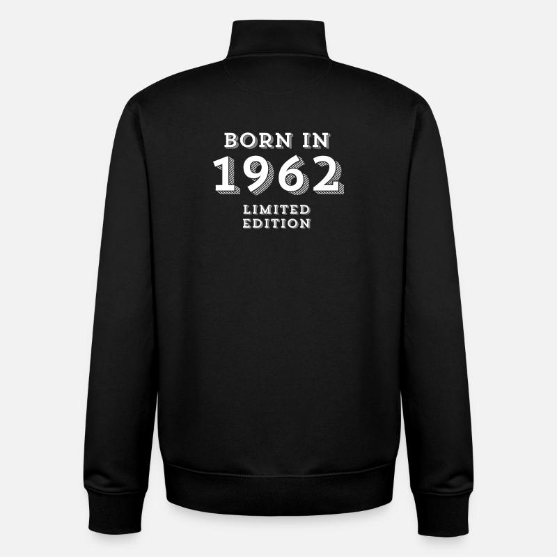 Geburtsdatum, Geburtsjahr, 1962 - Unisex Organic Zip Sweatshirt von Stanley/Stella - Schwarz