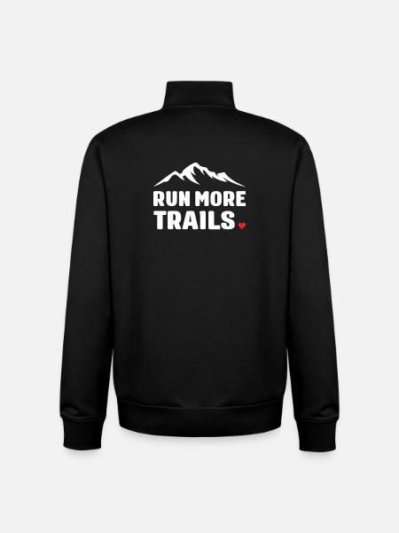 Run More Trails - Unisex Organic Zip Sweatshirt by Stanley/Stella - black