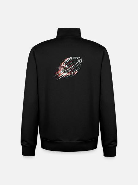 Flying Football – Dynamics & Speed Symbol - Unisex Organic Zip Sweatshirt by Stanley/Stella - black