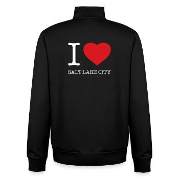 J’ADORE SALT LAKE CITY - Sweat zippé unisexe en coton bio Stanley/Stella - noir - Dos - AI Model Male 185 light (185cm)
