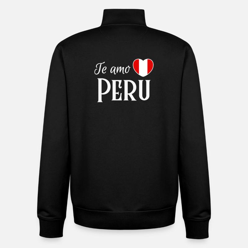 Je t’aime Pérou, fierté péruvienne - Sweat zippé unisexe en coton bio Stanley/Stella - noir