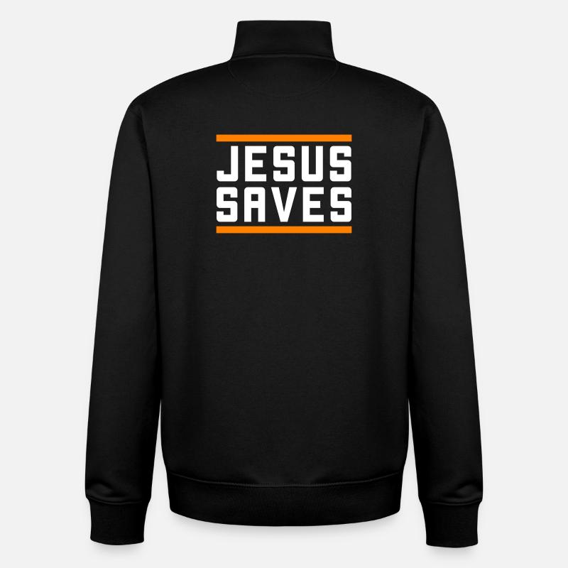Jesus Rettet Christlich - Unisex Organic Zip Sweatshirt von Stanley/Stella - Schwarz
