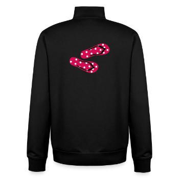 Babouches Toadstool Tongs Points Dots Été - Sweat zippé unisexe en coton bio Stanley/Stella - noir - Dos - AI Model Male 185 light (185cm)