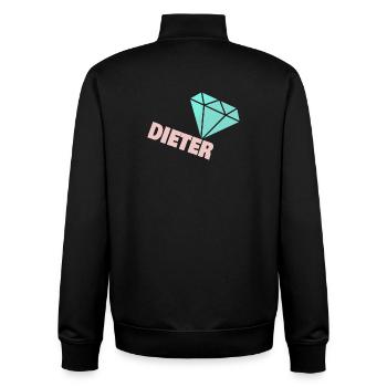 Funkelnder Diamant mit Dieter - Unisex Organic Zip Sweatshirt von Stanley/Stella - Schwarz - Hinten - AI Model Male 185 light (185cm)