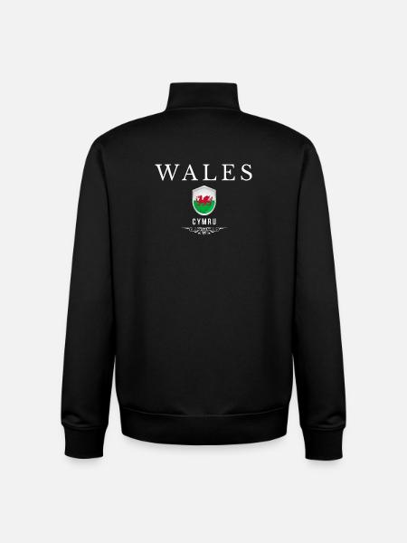 Wales, sleek, minimalist design - Unisex Organic Zip Sweatshirt by Stanley/Stella - black