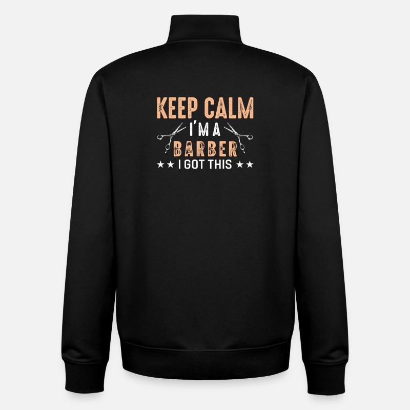 Barber keep calm - Unisex Organic Zip Sweatshirt by Stanley/Stella - black
