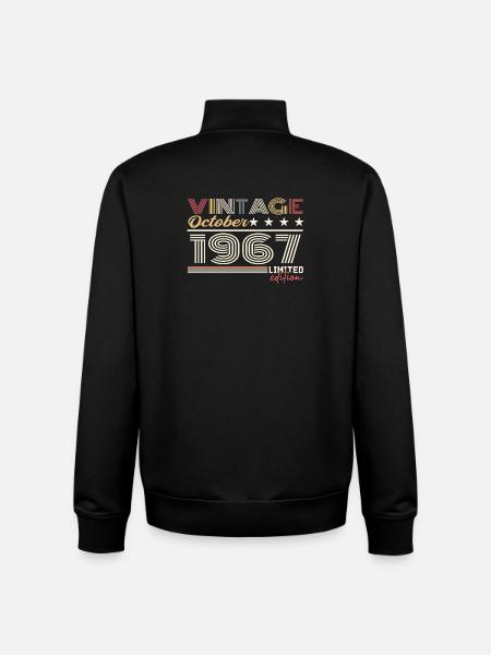 October 1967 Retro Birthday 1967 October 1967 - Unisex Organic Zip Sweatshirt by Stanley/Stella - black