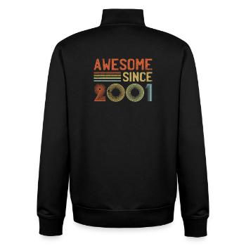 Retro-Design zum Jahr der Anerkennung 2001 - Unisex Organic Zip Sweatshirt von Stanley/Stella - Schwarz - Hinten - AI Model Male 185 light (185cm)