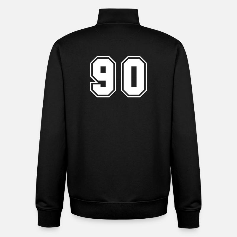 Pavé numérique rétro en noir blanc - Sweat zippé unisexe en coton bio Stanley/Stella - noir