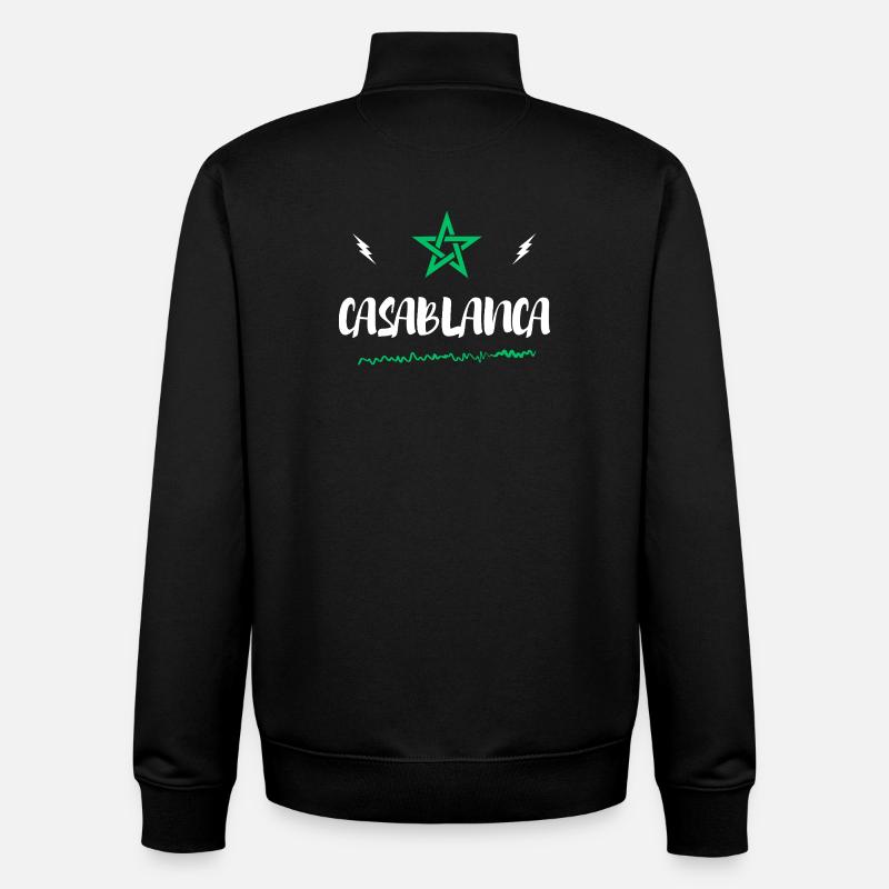 Casablanca Etoile Du Maroc - Sweat zippé unisexe en coton bio Stanley/Stella - noir