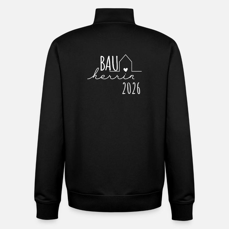 Constructeur 2026 - Builders Partnerlook Hausbau - Sweat zippé unisexe en coton bio Stanley/Stella - noir