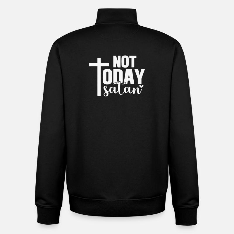 Nicht heute Satan - Unisex Organic Zip Sweatshirt von Stanley/Stella - Schwarz