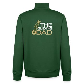 The Gliding Dad – Cooles Electric Unicycle Design - Unisex Organic Zip Sweatshirt von Stanley/Stella - Flaschengrün - Hinten - AI Model Male 185 dark (185cm)