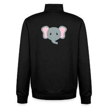 Elephant Cartoon - Unisex Organic Zip Sweatshirt by Stanley/Stella - black - Back - AI Model Male 185 light (185cm)