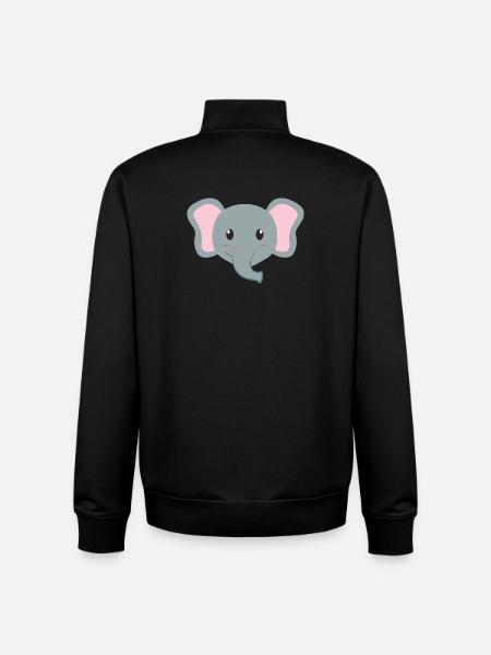 Elephant Cartoon - Unisex Organic Zip Sweatshirt by Stanley/Stella - black