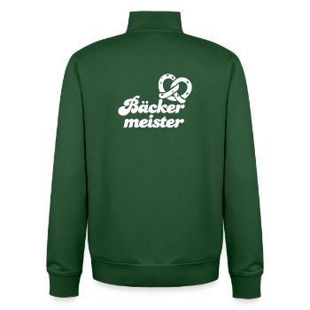 Bäckermeister - Unisex Organic Zip Sweatshirt von Stanley/Stella - Flaschengrün - Hinten - AI Model Male 185 dark (185cm)