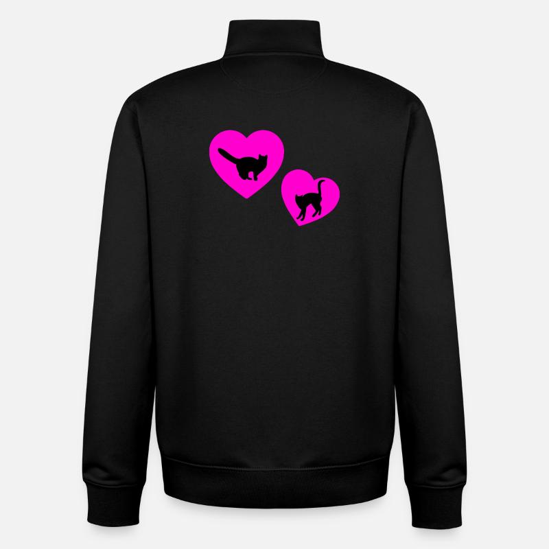 félin - Sweat zippé unisexe en coton bio Stanley/Stella - noir