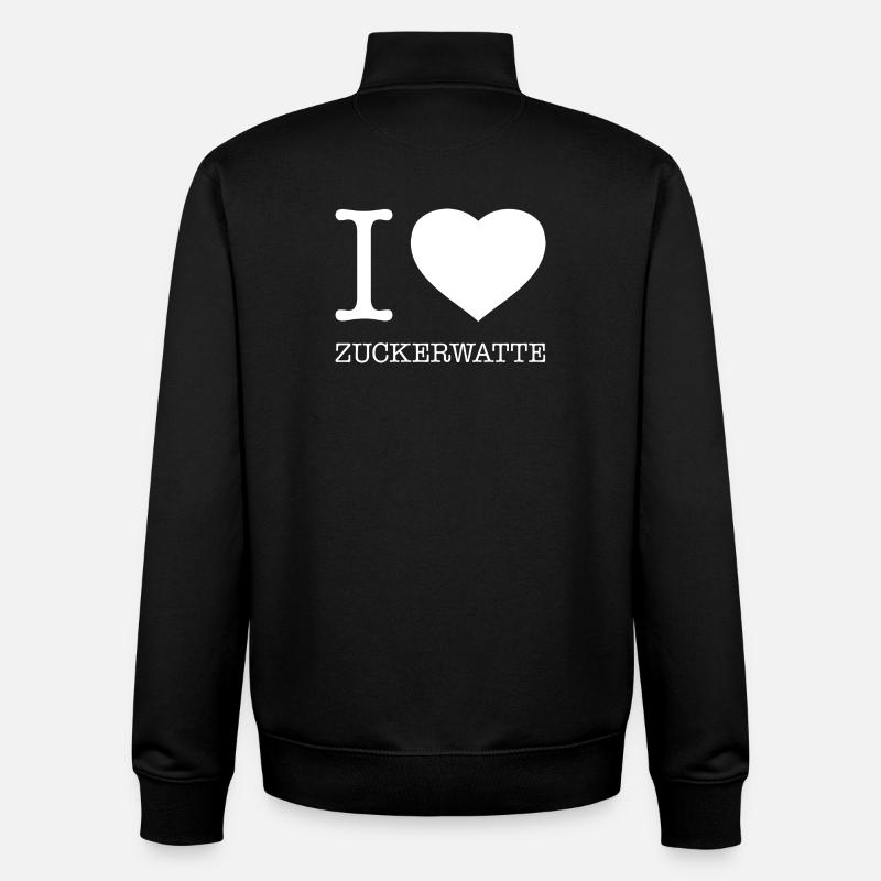 I love cotton candy - Unisex Organic Zip Sweatshirt by Stanley/Stella - black