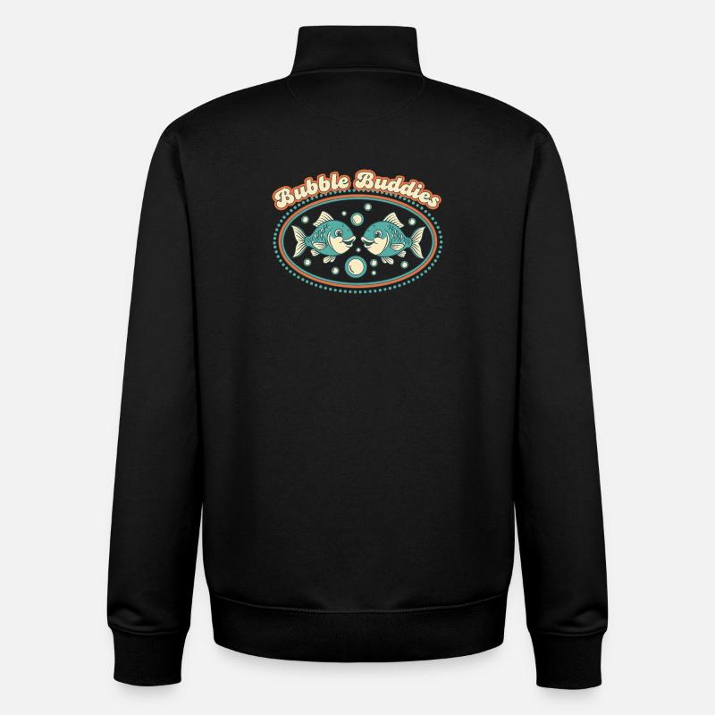 Copains bulles - Sweat zippé unisexe en coton bio Stanley/Stella - noir