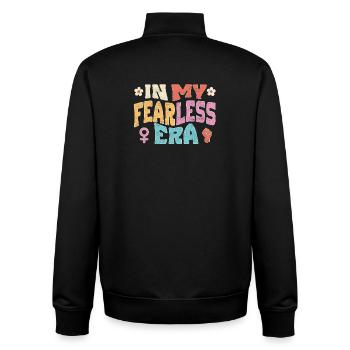In my Fearless Era - Unisex Organic Zip Sweatshirt von Stanley/Stella - Schwarz - Hinten - AI Model Male 185 light (185cm)