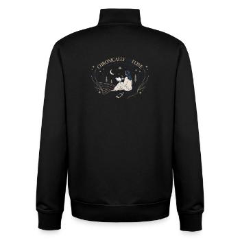 Chronically Offline - Unisex Organic Zip Sweatshirt von Stanley/Stella - Schwarz - Hinten - AI Model Male 185 light (185cm)