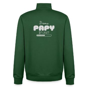 Promu Papy en 2027 cadeau futur Grand-Père humour - Sweat zippé unisexe en coton bio Stanley/Stella - vert bouteille - Dos - AI Model Male 185 dark (185cm)