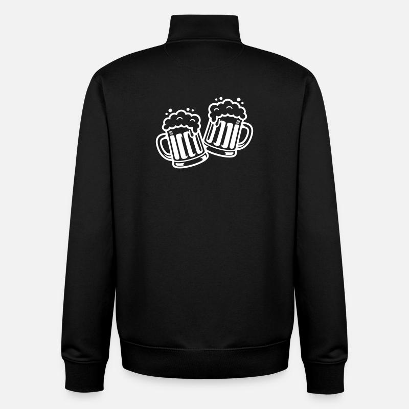 Bierkrug Prost Comic Bier - Unisex Organic Zip Sweatshirt von Stanley/Stella - Schwarz