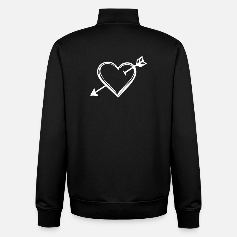 Herz Pfeil Symbol - Unisex Organic Zip Sweatshirt von Stanley/Stella - Schwarz