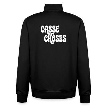 Junkyard Typography Retro Humor - Unisex Organic Zip Sweatshirt by Stanley/Stella - black - Back - AI Model Male 185 light (185cm)