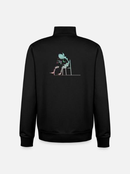 astronaute - Sweat zippé unisexe en coton bio Stanley/Stella - noir