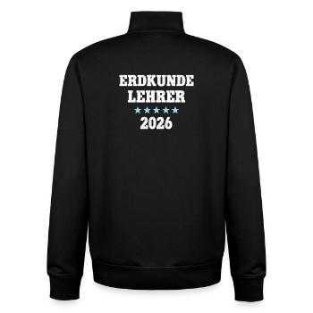 Geography Teacher 2026 Geography Teacher Geo School - Unisex Organic Zip Sweatshirt by Stanley/Stella - black - Back - AI Model Male 185 light (185cm)