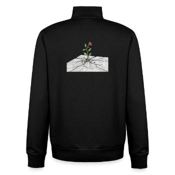 Germe de vie sur fissures - Sweat zippé unisexe en coton bio Stanley/Stella - noir - Dos - AI Model Male 185 light (185cm)