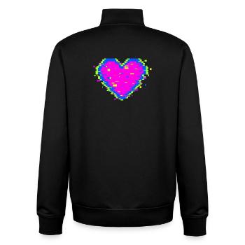 Pixel Heart Glitch Love Illustration - Unisex Organic Zip Sweatshirt von Stanley/Stella - Schwarz - Hinten - AI Model Male 185 light (185cm)