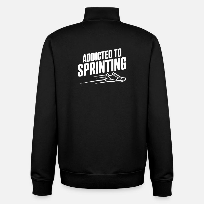 Sprintsüchtig - Unisex Organic Zip Sweatshirt von Stanley/Stella - Schwarz