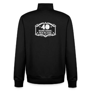 40er Geburtstag – Keine Krise Nur Klasse - Unisex Organic Zip Sweatshirt von Stanley/Stella - Schwarz - Hinten - AI Model Male 185 light (185cm)