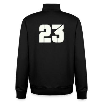 23 - Unisex Organic Zip Sweatshirt by Stanley/Stella - black - Back - AI Model Male 185 light (185cm)