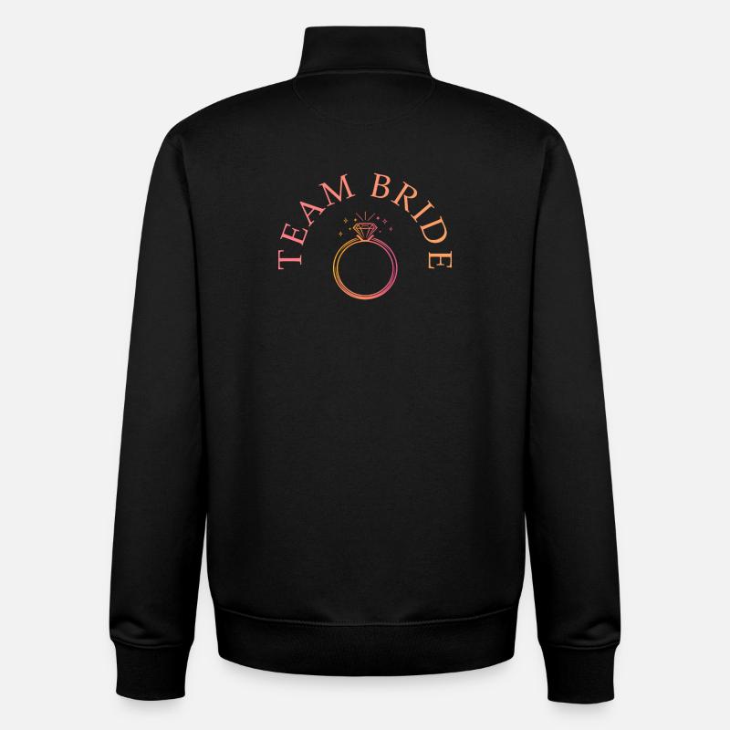 Team Bride - Ring - customizable - Unisex Organic Zip Sweatshirt by Stanley/Stella - black