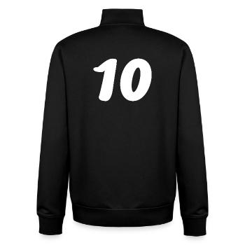 10. 10 YEARS. 10th ANNIVERSARY. 10 YEAR ANNIVERSARY. - Unisex Organic Zip Sweatshirt by Stanley/Stella - black - Back - AI Model Male 185 light (185cm)